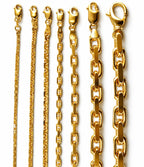 14K Yellow Gold SOLID Rolo Cable Necklace Bracelet Chain 1.5mm-7.5mm 7"-30" | MADE IN ITALY