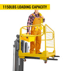 Forklift Safety Cage 36''x36'', 1200 LBS Capacity Forklift Work Platform with 4 Universal Swivel Wheels, Collapsible Lift Basket Aerial Rails Aerial Platform