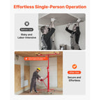 16ft Drywall Lift, Heavy-Duty 150 lbs Sheetrock Hoist with Adjustable Telescoping Arm, Lockable Wheels, Drywall Lifter Panel Jack Hoist Tools Ideal for Ceiling & Wall Installation (Red) 150 lbs Weig