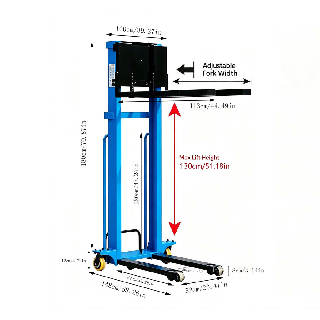 Portable Semi Electric Forklift, Hydraulic Pallet Stacker Material Lift