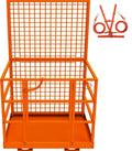 43"x45" Forklift Platform Safety Cage,Work Platform for Loader,Man Basket for Forklift,1800lbs Capacity with Safety Harness & Lock,2-Man Collapsible Lift Basket for Lifting Loader