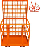 43"x45" Forklift Platform Safety Cage,Work Platform for Loader,Man Basket for Forklift,1800lbs Capacity with Safety Harness & Lock,2-Man Collapsible Lift Basket for Lifting Loader