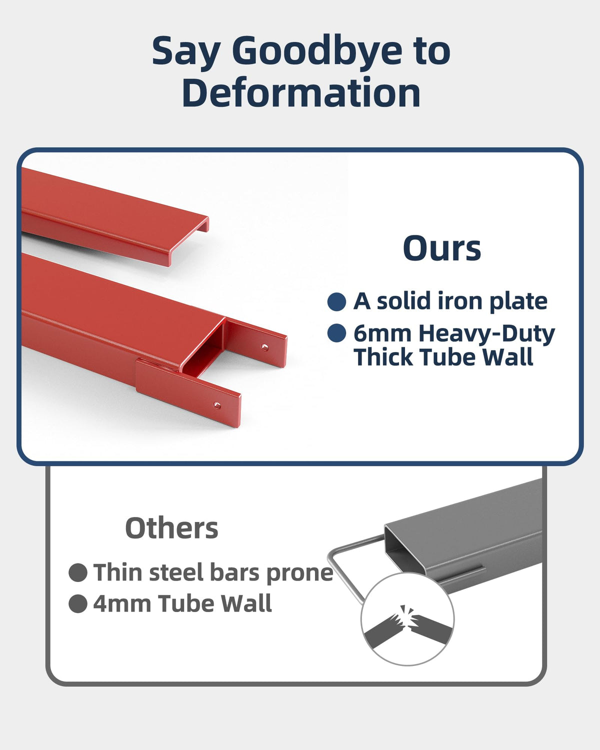 84" Length Pallet Fork Extension with Tire Chain,4.5" Width 5500 LBS Max Heavy Duty Steel Pallet Extensions for Forklift Truck, Red