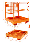 Heavy-Duty 36" x 36" Forklift Man Basket,1800 lb Capacity