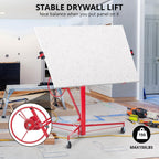 11 ft 150 lb Drywall Lift, Adjustable Red Sheetrock Panel Hoist