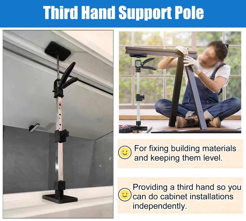 Vibeo Adjustable Stainless Steel Jack Rod, Hand Lifting Jack Tool for Installing Cabinets, Telescoping Lift Support Pole for Sink Door Frame(4pcs,47cm-109cm(18 1/2"-43"))