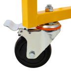 Drywall Lift Panel Hoist, 13 Ft Height Capacity, 150 lbs Load, 4x16 Ft Max Sheet Size, Rolling Construction Lift with Locking Casters One-Person Operation Drywall Jack for Ceiling Installation, Yellow