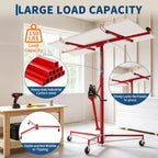 11FT Drywall Lift, Heavy Duty Sheetrock Hoist, Adjustable Height 150 LBS Capacity for Ceiling Wall Installation,Red