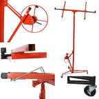 FORRTY Drywall Lift, Drywall Panel Hoist, Rolling Panel Hoist, Jack Lifter Sheetrock Drywall Lift Panel Hoist With Rolling Caster Wheel 16ft Adjustable Telescopic Arm(Color:Yellow)