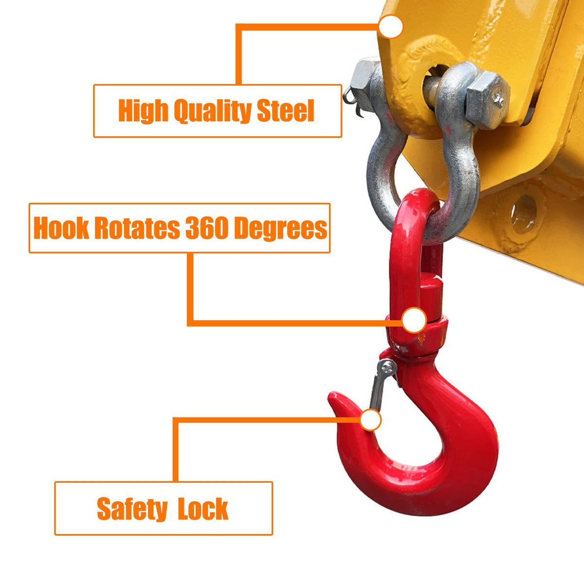 Adjustable Forklift Jib Boom Crane Forklift Mobile Crane, Fork Mounted Telescoping Crane Jib Boom for Warehouse or Factories, Adjustable Boom 63"-98", 4400 LB/ 2T Capacity