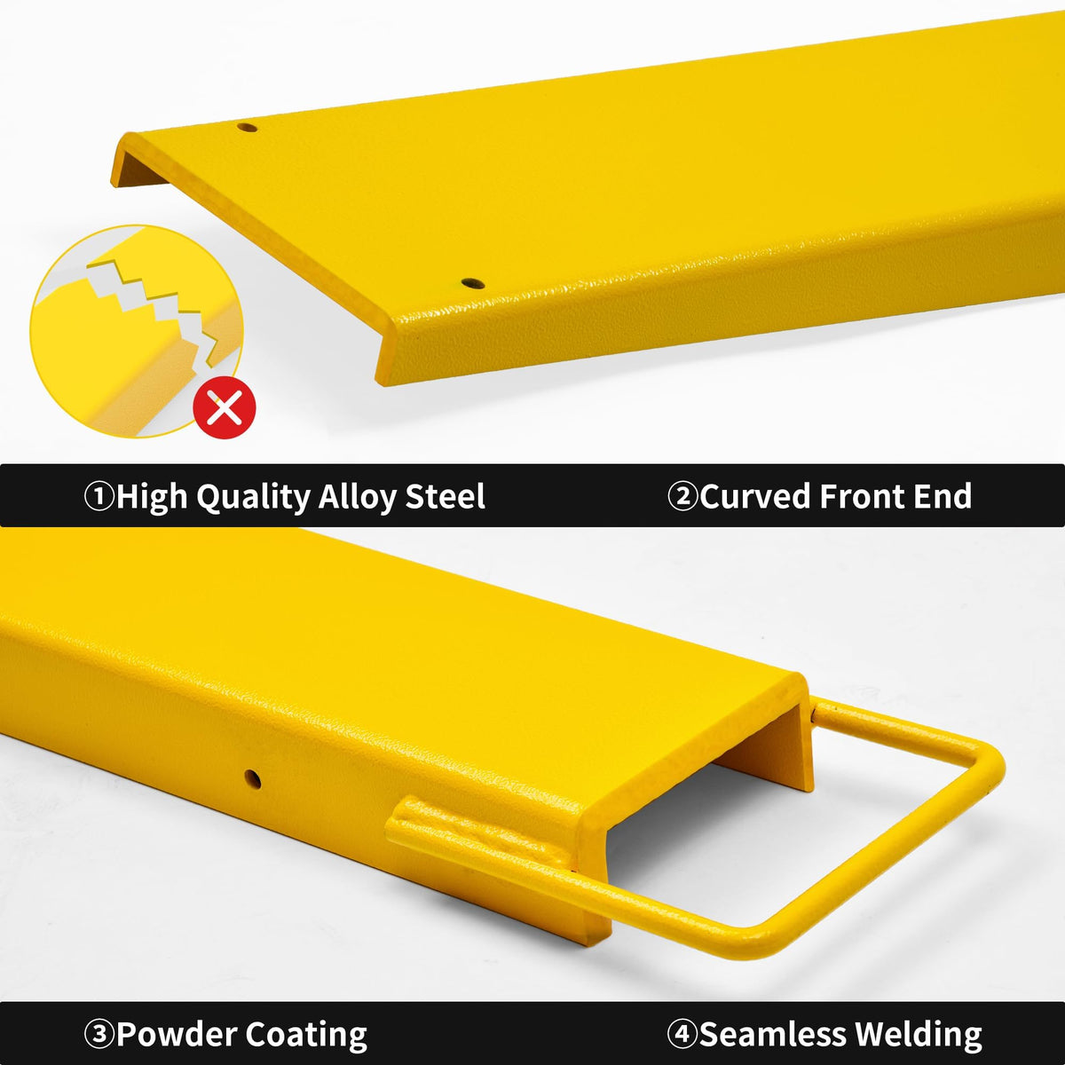 Forklift Extensions 92 Inch Pallet Fork Extensions 4.5 Inch Width