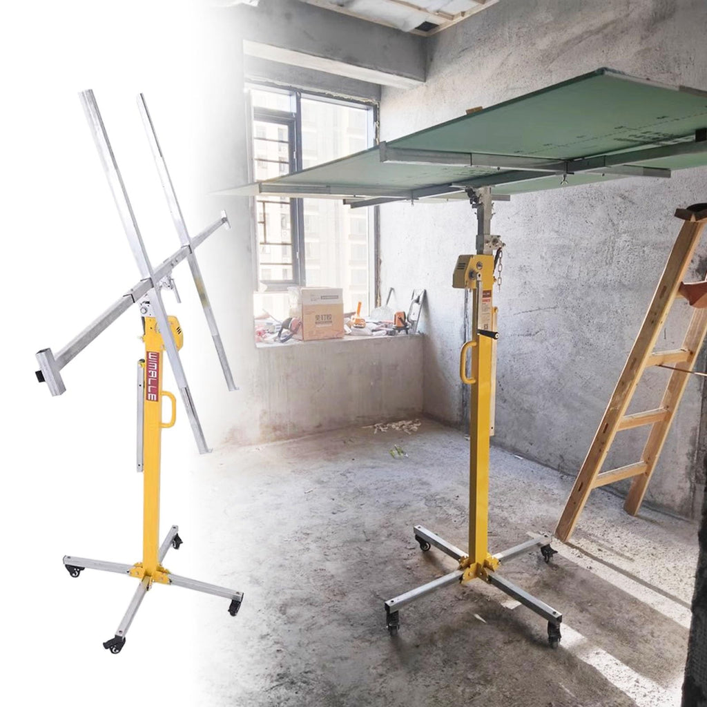 Drywall Lift Heavy Duty Drywall Lifter Panel Hoist, Saving Labor Plasterboard Lifter Ceiling, Sheetrock Lifting Tool with Lockable Wheels, for Garage, Home(3.0 m(10ft))