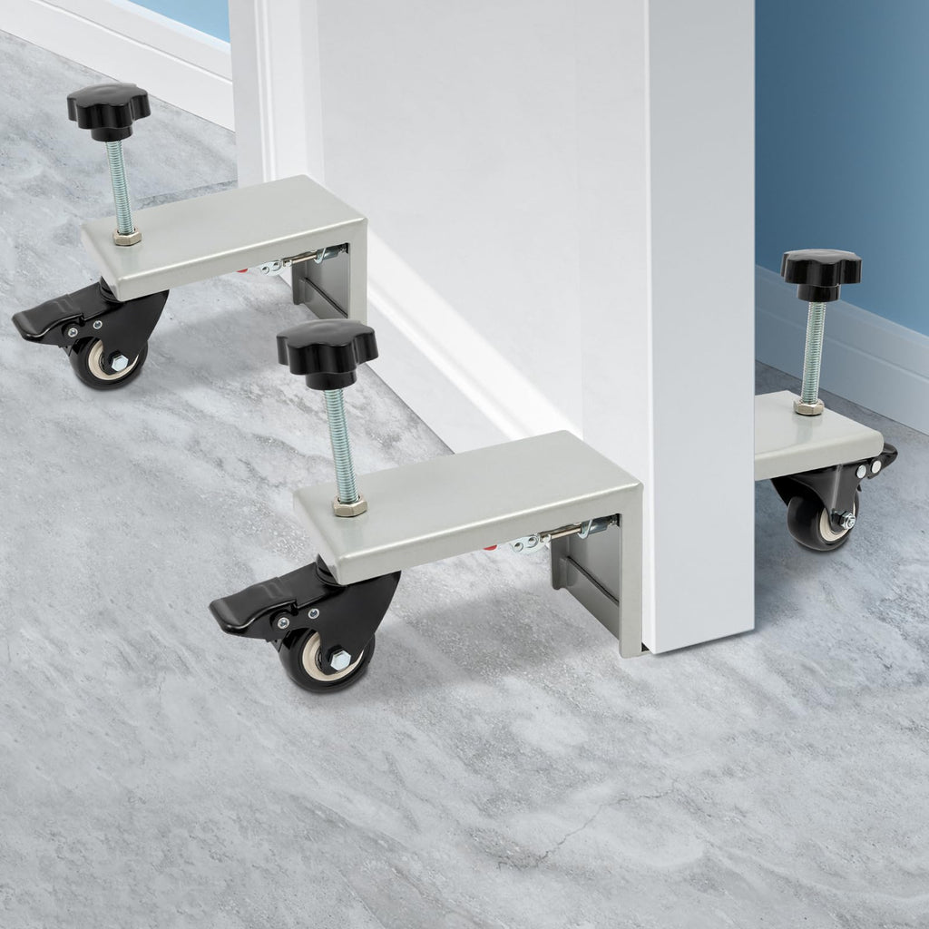 Door Installation Kit for 1.375-1.75 Inch Doors, 1000 lbs Capacity, 4 Positioning Clamps, Silver, Heavy Duty Moving and Mounting Tool for Contractors & DIY Homeowners
