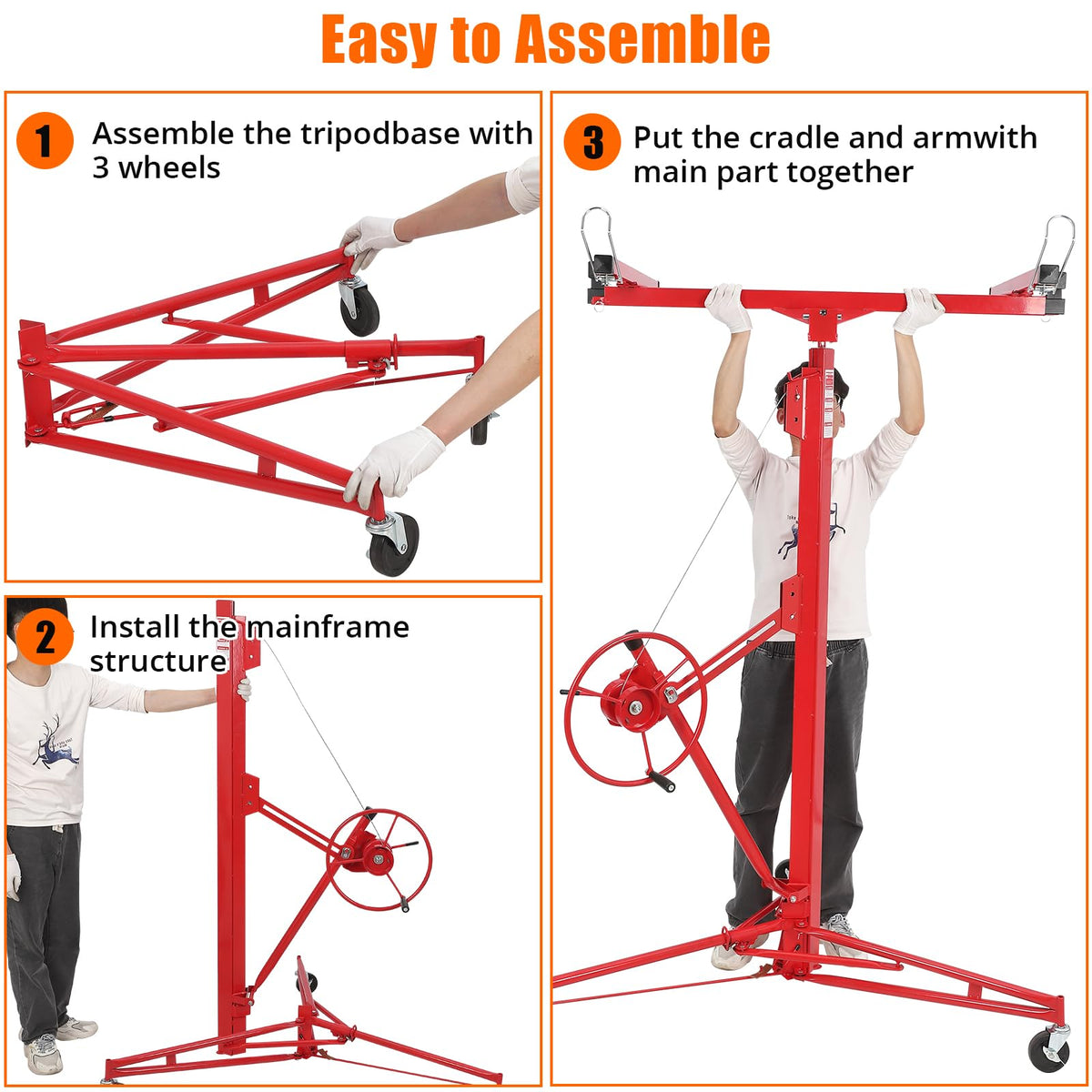 11 FT Heavy Duty Drywall Lift – 150 lbs Sheetrock Hoist with 360°