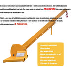 6600LB Forklift Mobile Crane, 12FT Maximum Extension Arm Attachments, Adjustable Angle Jib Boom Crane, W/Telescopic Boom and Hook, for Forklift Towing Handling