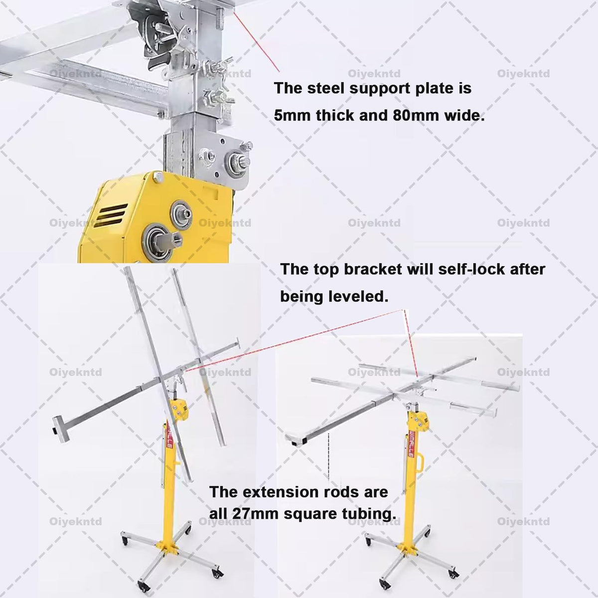 Drywall Lift Panel Manual and Electric Dual Purpose, 3 in 1 Drywall Lift Stable Lifting and Lowering Lift for Ceiling and Walls Tools Sheetrock Lifter Tool with 4 Lockable Wheels 4M(13.1ft)