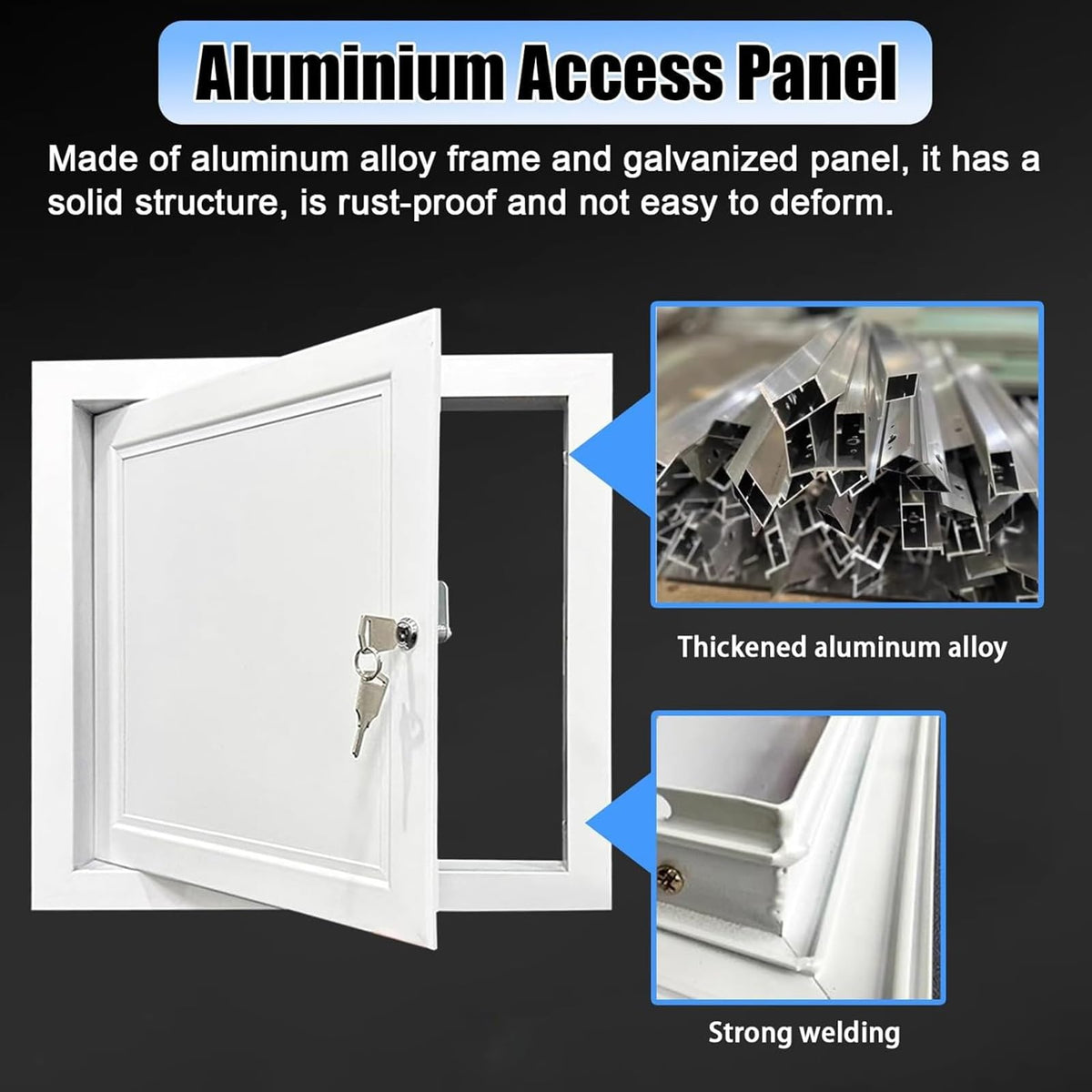 Lockable Metal Loft Ceiling Access Panel 18x20in - Durable Drywall Lift Attic Door for Easy Inspection & Access to Cables, Plumbing - Ideal Service Hatch (10-30 inch Options)