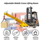 4400LB Adjustable Forklift Mobile Crane, Lifting Forklift Extension Attachments, Fix Angle Jib Boom Crane, W/Telescopic Boom and Hook, for Forklift Towing Handling 63in to 98in Extended Arm