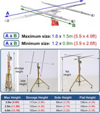 10 11.5 13ft Drywall Panel Hoist with Wheels, Ceiling Sheetrock Lift Drywall Lift, Portable Drywall Jack Construction Tools for Commercial Residential(Max Height 3.0m/9.8ft)