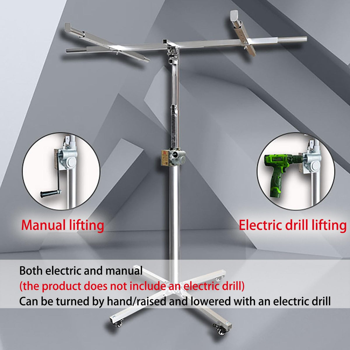 FORRTY Plaster Board Lifter PortableDrywall Lift Panel Hoist Construction Tools Sheetrock Drywall Panel Lifter Level Bracket Lockable Wheels(3.2m)