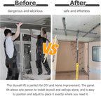 Steel Sheetrock Lift Drywall Lift Manual And Electric Dual Purpose, Drywall Hoist Plasterboard Lifter, Portable Three In One Drywall Lift with Rolling Caster Wheels(Max Height 3m/118in/9.8ft)