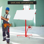 16FT Drywall Lift,150 Lbs Heavy Duty Drywall Lifter with Winch,Adjustable Telescopic Arm, Locking Casters,360° Adjustable,Foldable Sheetrock Lifts for Ceiling and Home Improvement