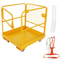 Forklift Safety Cage, 36"x36" Lift Basket, Heavy Duty Forklift Man Basket 1200LBS Capacity with 4 Wheels, Safety Set, Forklift Work Platform for Most Aerial Jobs