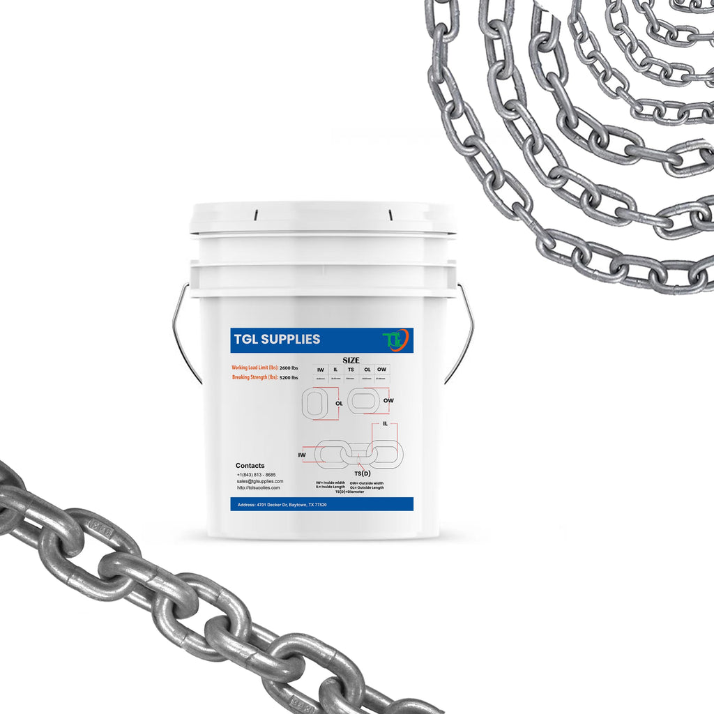 1/4 Chain G43 High Quality Alloy Steel with 2600 lb. Working Capacity and 5200 lb. Breaking Strength (1/4" G43 (1.05 Inch x 0.52 Inch), 100 Feet)