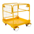 Forklift Safety Cage 36x36 Inches Forklift Work Platform 1200LBS Capacity with 4 Wheels Aerial Platform Collapsible Lift Basket Aerial Rails for Lifting Loader,36"-A