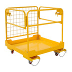 Forklift Safety Cage 36x36 Inches Forklift Work Platform 1200LBS Capacity with 4 Wheels Aerial Platform Collapsible Lift Basket Aerial Rails for Lifting Loader,36"-A