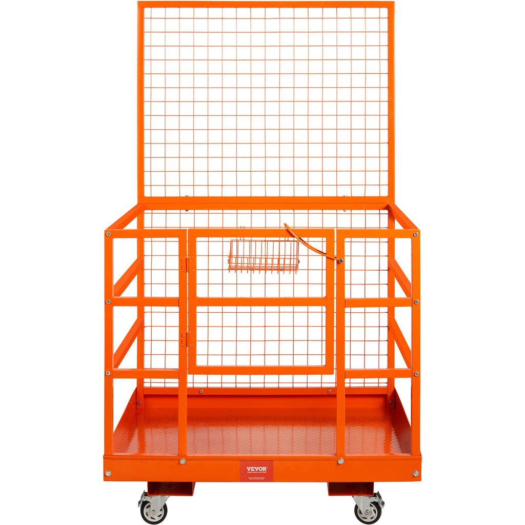 VEVOR Forklift Safety Cage, 43 x 45 Inch Forklift Man Basket with Wheels