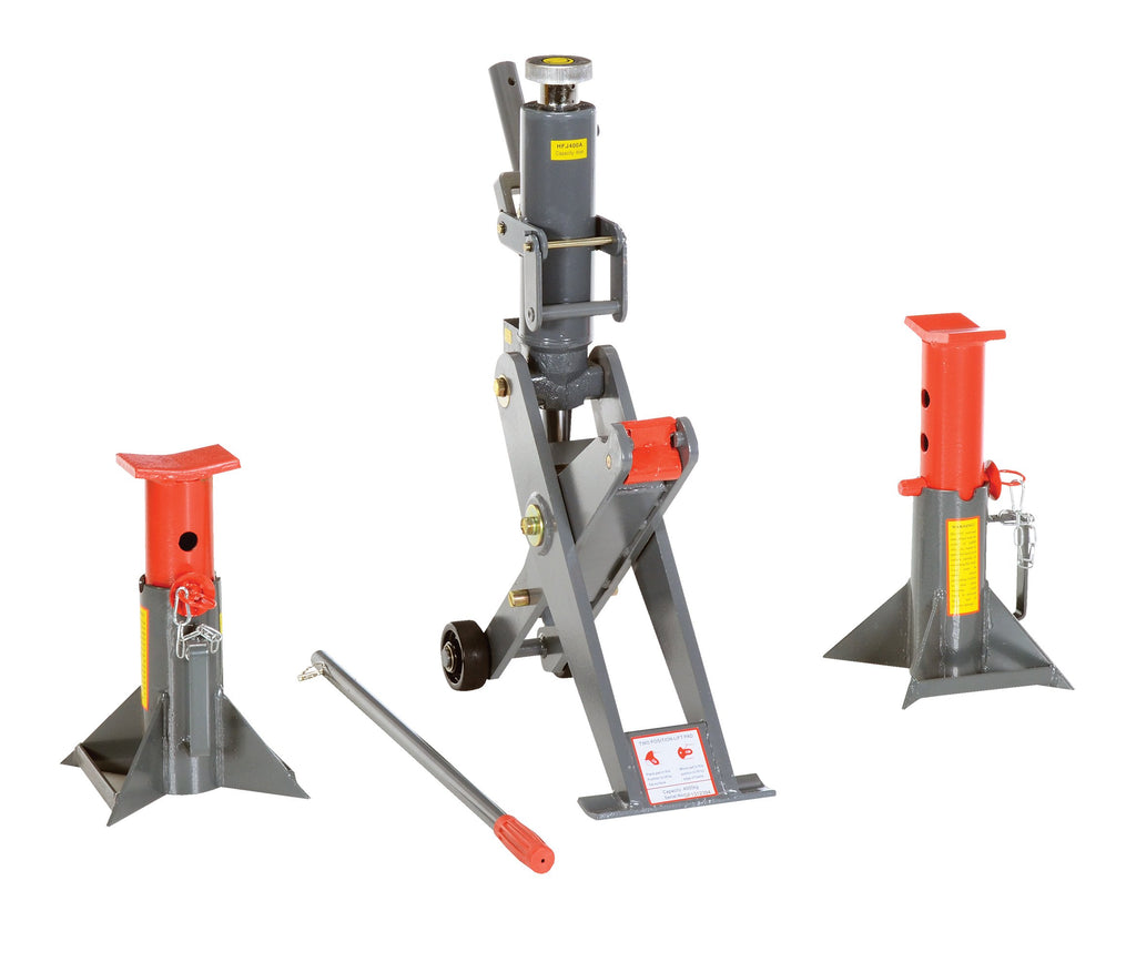 Vestil Fork-J Steel Manual Hydraulic Fork Truck Jack 43-1/4 in. x 7-7/8 in. x 36 in. 8,000 Lb. Capacity Gray