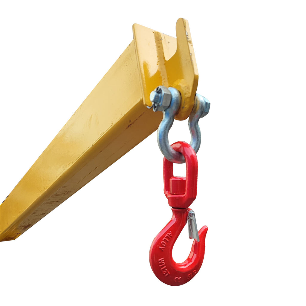 Forklift Mobile Crane, Forklift Extension Attachments Crane, 6600lbs Loading Capacity, with Truss Hoist Jib Boom and Hook, for Towing Handling Equipment, Yellow