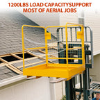 Forklift Man Basket, 36X36 Inches Forklift Safety Cage 1200 Lbs Capacity，Heavy Duty 2-Man Collapsible Work Platform with Lock & Safety Harness, Lift Basket for Telehandler, Aerial Work