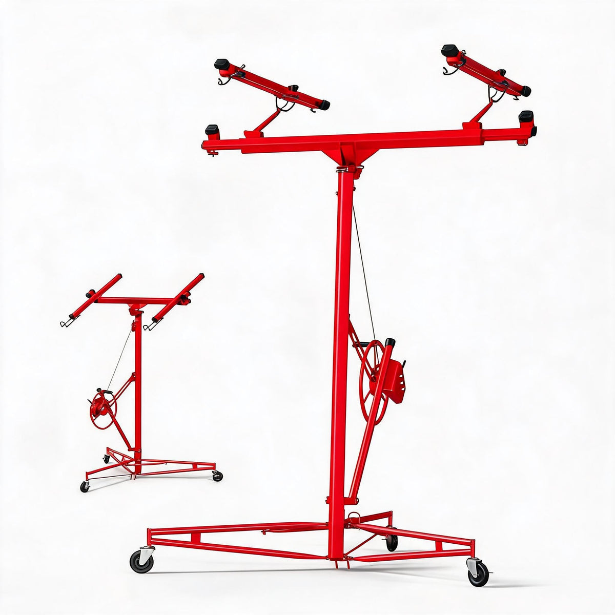 16 Ft Drywall Lift, 150 lbs Sheetrock Hoist for Ceiling Installation, Black
