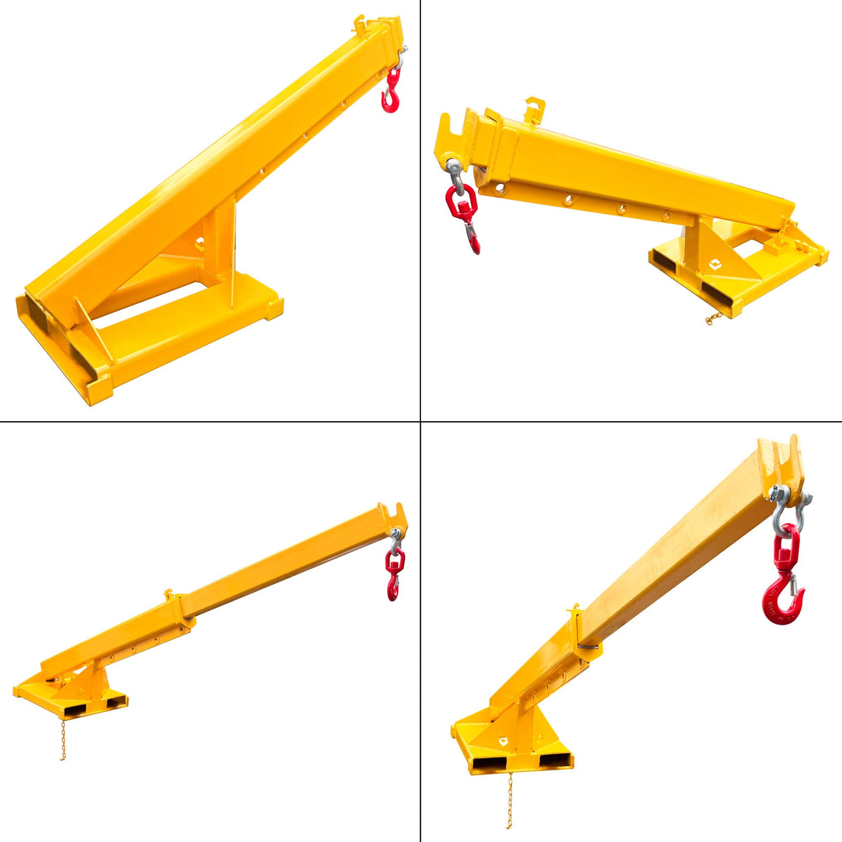 Adjustable Forklift Jib Boom Crane Forklift Mobile Crane, Fork Mounted Telescoping Crane Jib Boom for Warehouse or Factories, Adjustable Boom 63"-98", 4400 LB/ 2T Capacity