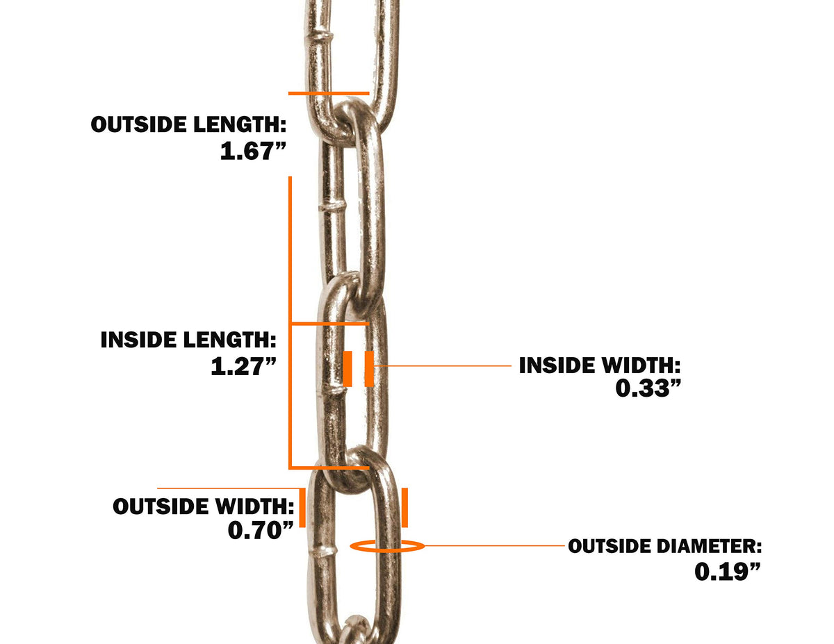 Straight Link Coil Chain Zinc Plated Silver 2/0 125 FT Reel General Purpose | Contractor | Rigging 520 lbs