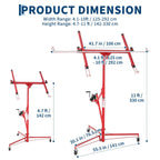 11FT Drywall Lift, Heavy Duty Sheetrock Hoist, Adjustable Height 150 LBS Capacity for Ceiling Wall Installation,Red