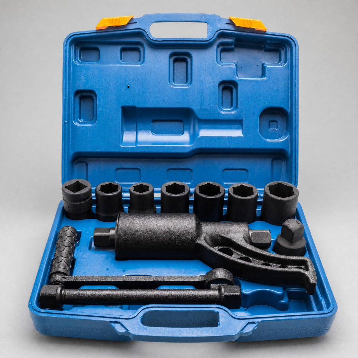 Wheel Nut Remover Set with Sockets Labor-Saving Geared Wheel Nut Wrench Portable Tire Service Tool for Truck Drivers, Automotive Technicians, Garages