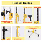 Professional 3-in-1 Drywall Lift Ceiling Installation Tool,50kg (110 Lbs) Capacity,3-5m Adjustable Height with Hand Crank & Electric Drill Drive,Built-In Leveling & Drilling Guide,Foldable Design,4.5m