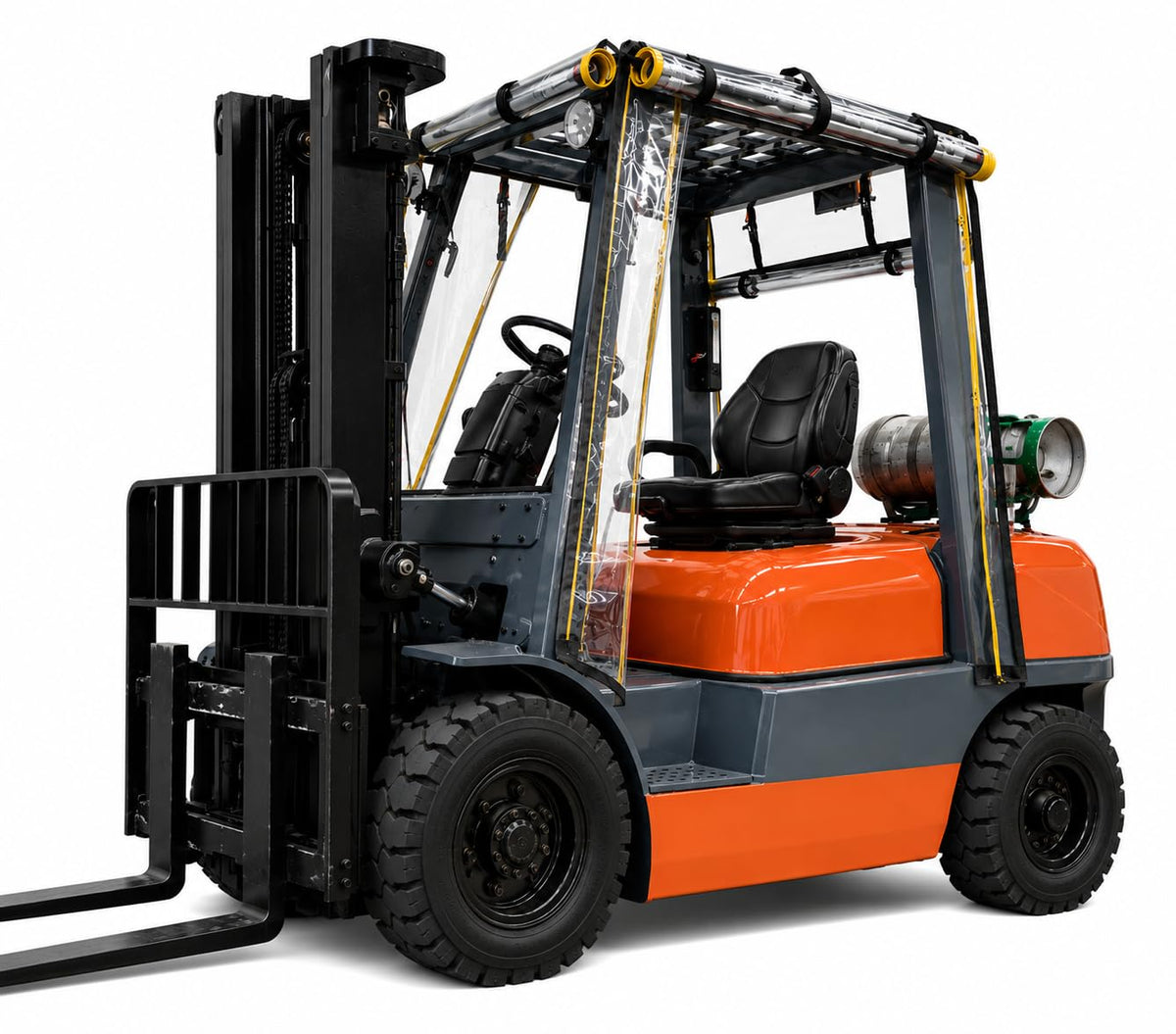 Industrial Forklift Cab Cover, Heavy-Duty PVC Enclosure, Waterproof, Scratch & UV Resistant, Fits Forklifts up to 13,000 lbs, Quick Top Installation