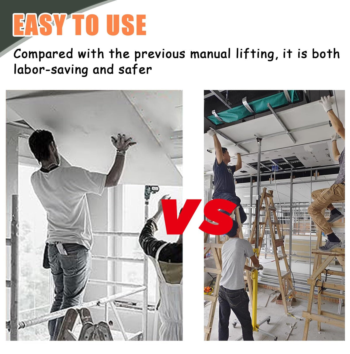 Drywall Lift 12 Ft Board Lifting Assist for Ceiling, Heavy Duty Drywall Panel Hoist Tools with Casters, Portable Plaster Lift Jack Carrier, Sheet Crane Bracket