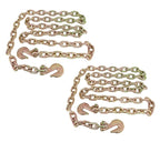 Mytee Products 2 Pack 1/2 Inch x 16 FT Grade 70 Binder Chain with Clevis Grab Hooks - G70 Transport Tow Chain - 11,300 Lbs Working Load Limit