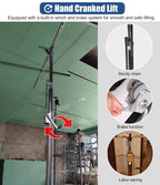 ZIMGOD Drywall Lift Jack Tool for Ceiling Residential, Home Improvement Drywall Lifter Hoist, Commercial Sheetrock Construction Tool, Lockable Plasterboard Hoist(Max Height 2.8m/9.2ft)