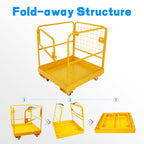 Forklift Safety Cage,Heavy Duty Forklift Man Basket 1200LBS,36"x36" Lift Basket,with Lockable Swivel Wheels,Work Platform for Most Aerial Jobs
