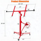 16FT Drywall Lift Panel Hoist, 150 lb Capacity