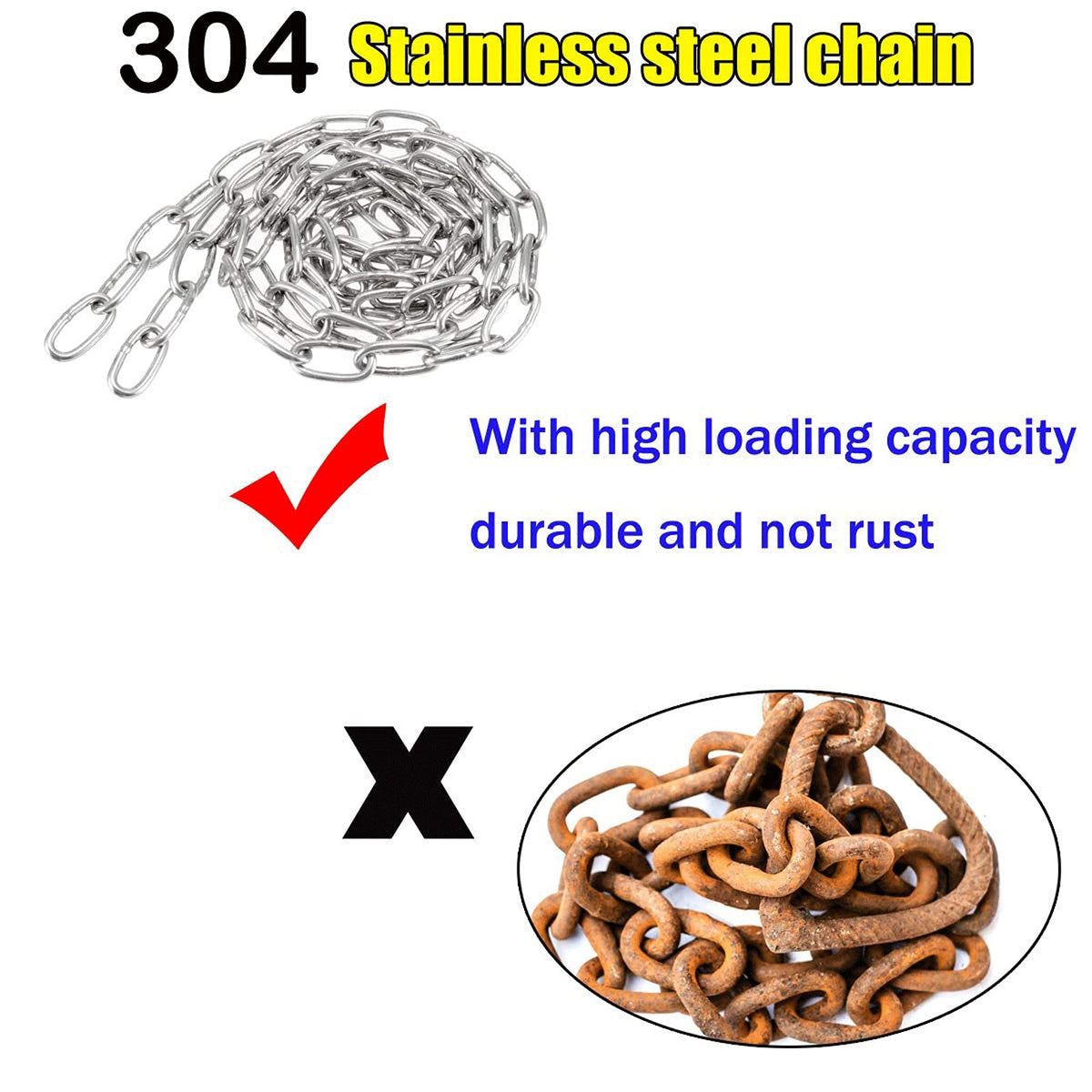 Garden Gate Chain,Restrain The Dog Chain Dog Chain (golden Retriever) Stainless Steel Chain Decorative Chain Anti-theft Door Chain Hang Clothes And Quilts Guardrail Chain Stainless Steel Coiled Chain