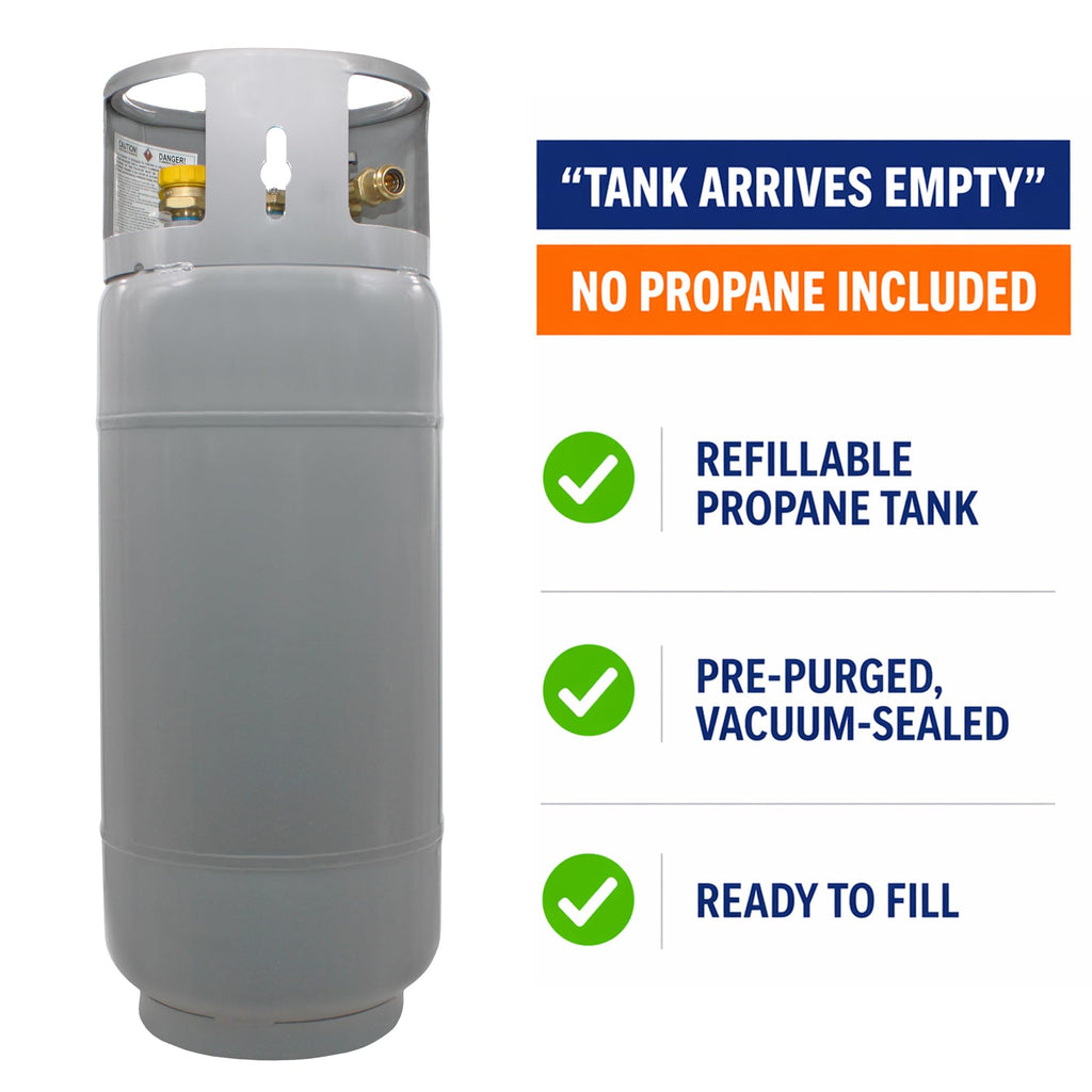 Flame King 43.5LB Steel Forklift Propane Tank with Gauge, DOT and TC Compliant, Rugged-Designed, Larger Than Standard Forklift Tanks