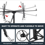 11FT Drywall Lift, 150LB Capacity Sheetrock Panel Hoist, Sheetrock Lifter tools with 3 Lockable Caster Wheels, 360° Rotatable Telescopic Arm for Ceiling Work (Black, 11FT)