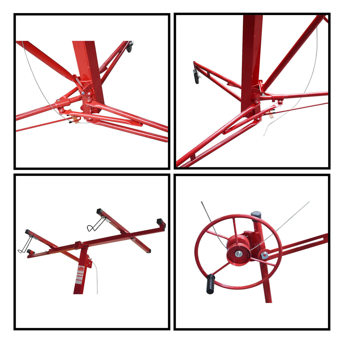 waltyotur 16Ft Red Drywall Panel Hoist with Caster
